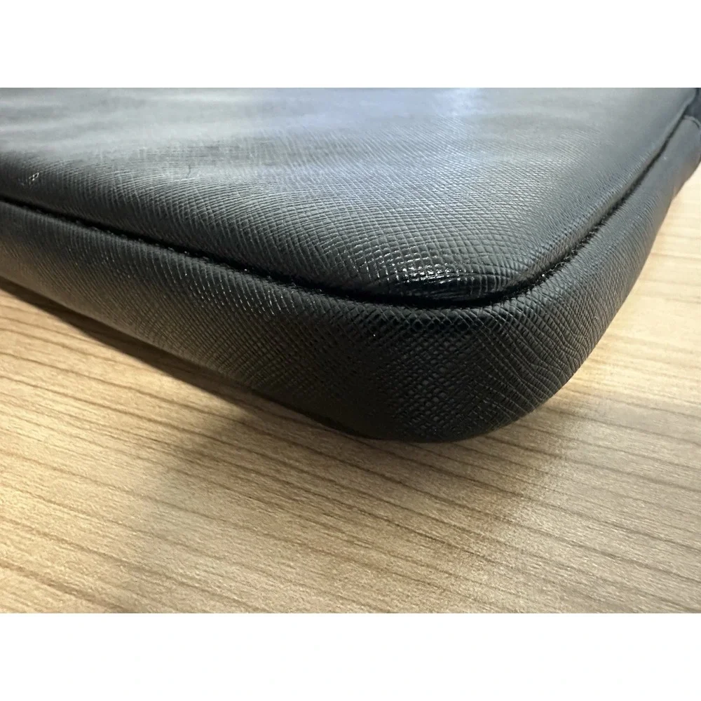 Kate Spade Laptop Sleeve 12 Inch Black Saffiano Leather Pink Lining Case